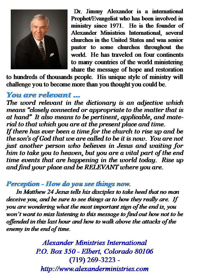 You Are Relevant & Perception